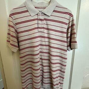 Uniqlo Beige and Red Striped Shirt